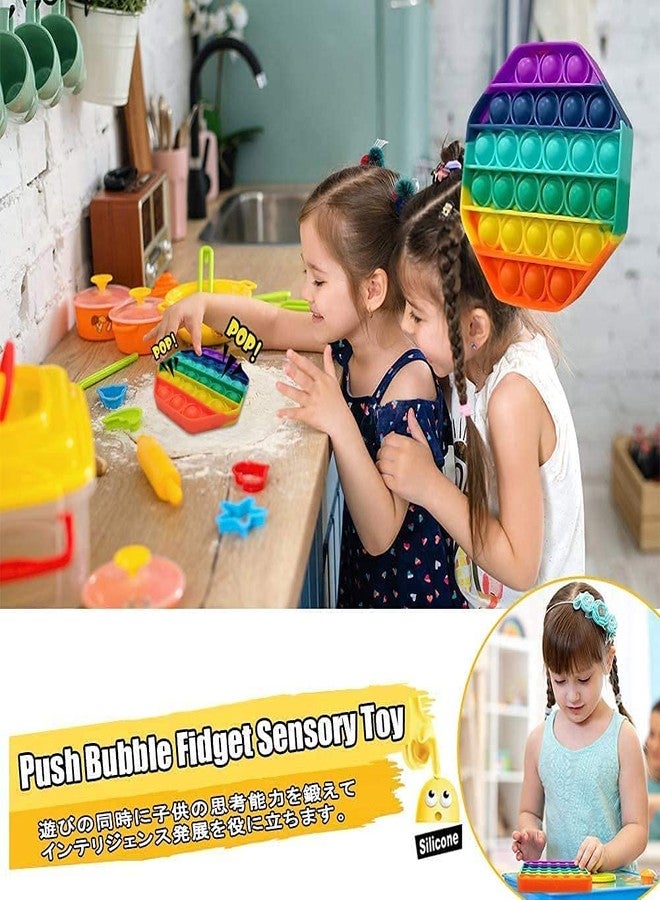 MIRARIYA Poppet Pop It Fidget Toys, Push Pop Bubble Fidget Sensory Toy, Autism Special Needs Silicone Stress Relief Toy, Great Fidget Toy for Kids and Adults (Hexa - Round) - Image 5